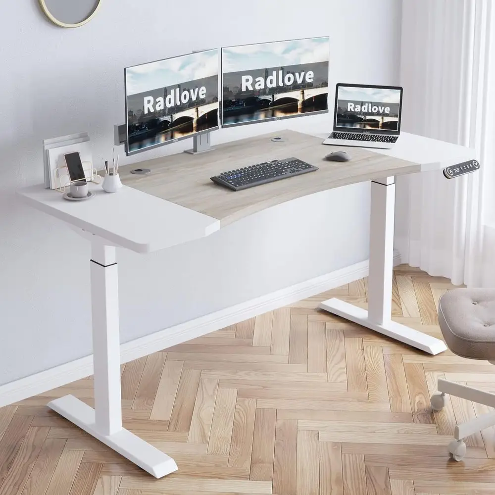 63 x 30 Dual Motor Adjustable Height Desk, Spliced Board, 265 lb Capacity, White and White Top
63 x 30 Dual Motor Adjustable Height Desk, Spliced Board, 265 lb Capacity, White and White Top