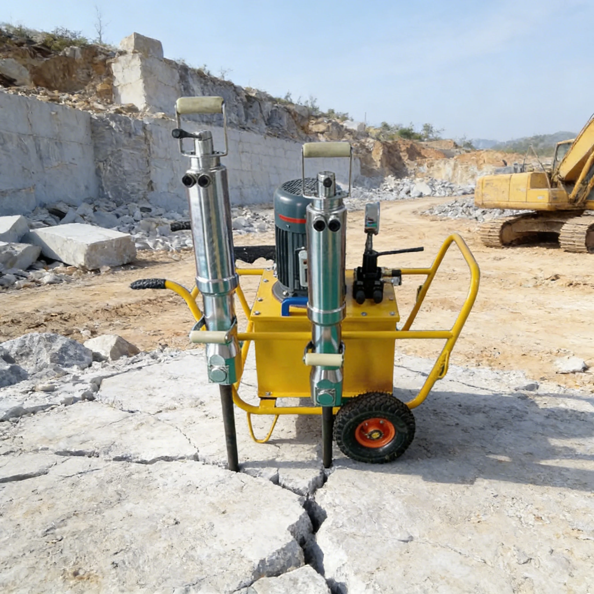 Hydraulic Stone Cutter Rock Splitter Machine for Cement Pile Head Breaking Static Blasting Core
Hydraulic Stone Cutter Rock Splitter Machine for Cement Pile Head Breaking Static Blasting Core