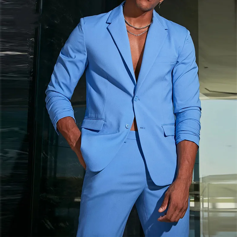 Men's Suit Jacket Black White Blue Tailored Collar Single Breasted Male Gentleman Business Jacket Long Sleeve Formal Blazer 2022
Men's Suit Jacket Black White Blue Tailored Collar Single Breasted Male Gentleman Business Jacket Long Sleeve Formal Blazer 2022