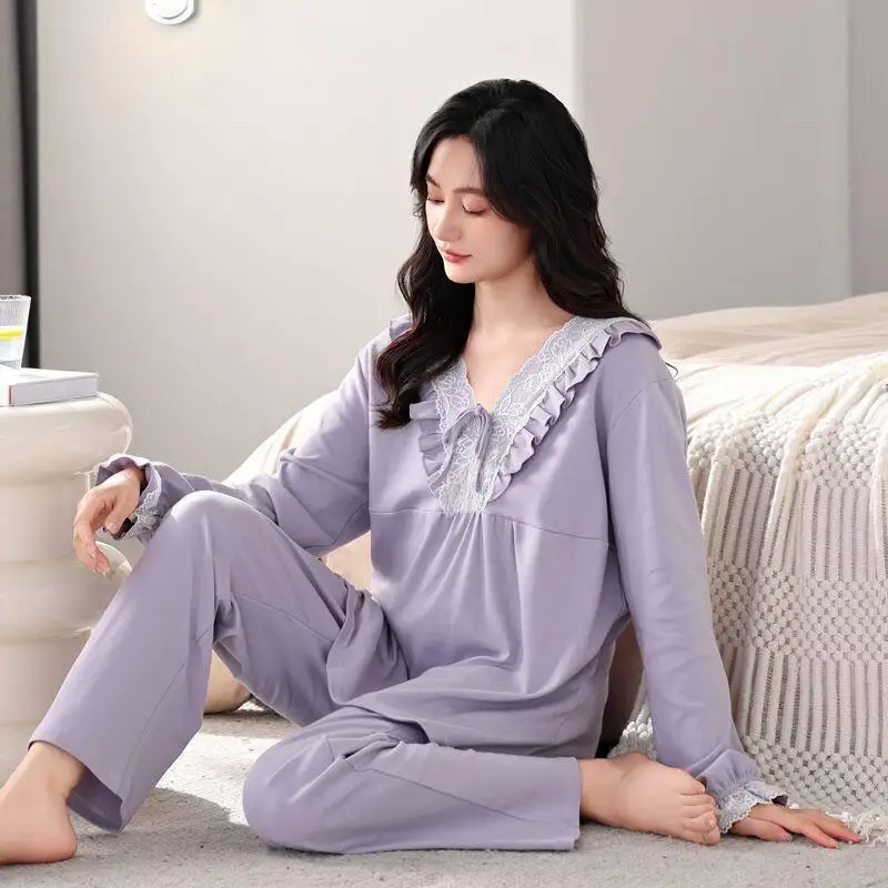Новый хит: Женский хлопковый пижамный комплект для весны и осени, с длинными рукавами и брюками, больших размеров, для дома и общежития, высококачественная домашняя одежда, которую можно носить и на улице.
Новый хит: Женский хлопковый пижамный комплект для весны и осени, с длинными рукавами и брюками, больших размеров, для дома и общежития, высококачественная домашняя одежда, которую можно носить и на улице.