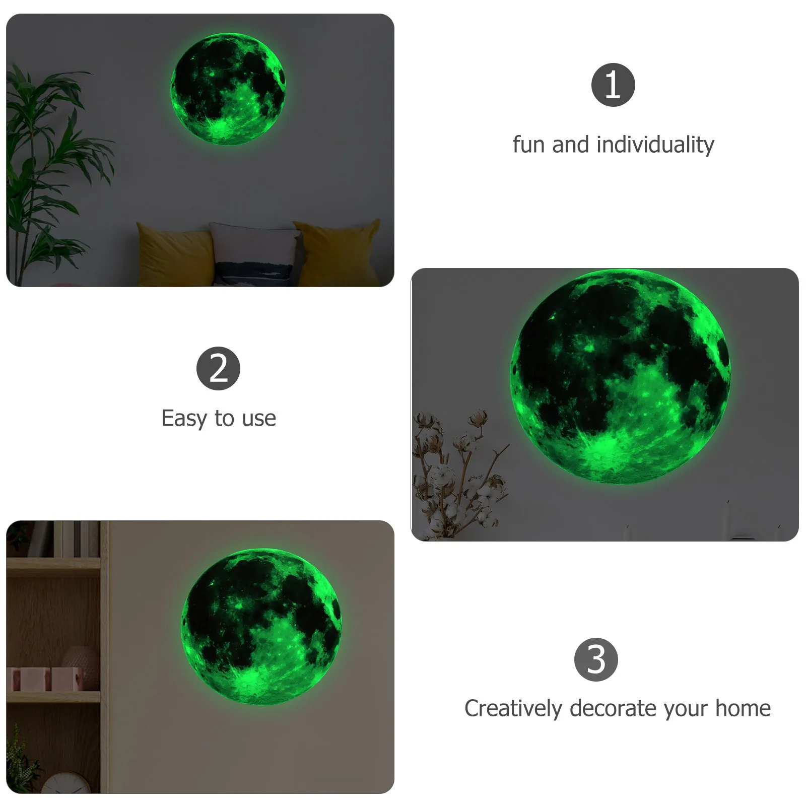1Pcs 30Cm Glow in The Dark Moon Wall Sticker 3D Embossed Luminous Decal for Home Bedroom Kids Room Decor Wall Art Stickers
1Pcs 30Cm Glow in The Dark Moon Wall Sticker 3D Embossed Luminous Decal for Home Bedroom Kids Room Decor Wall Art Stickers