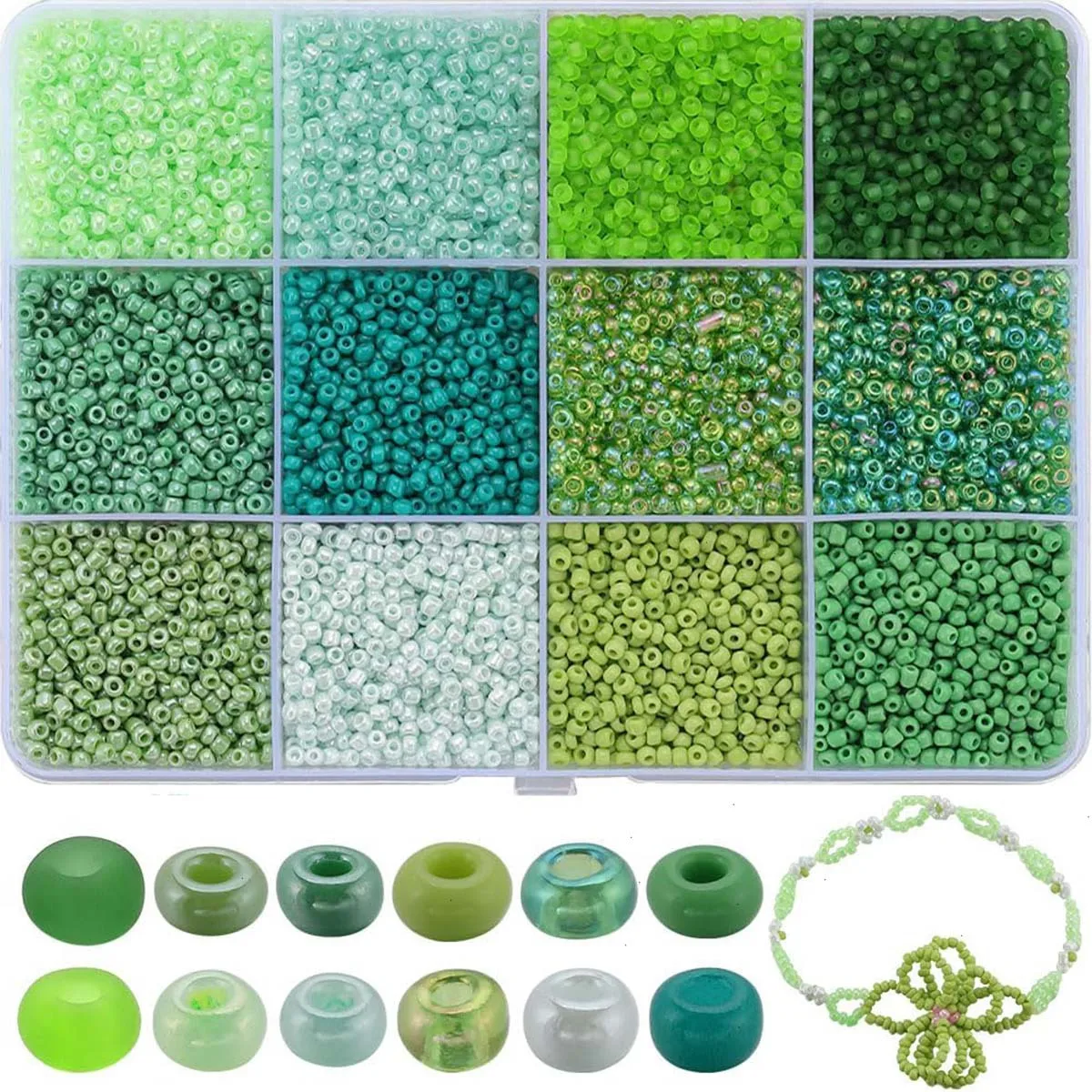 4200 PCS green seed beads 3mm small horse beads loose for spring St. Patrick's Day, used for jewelry making kit DIY crafts
4200 PCS green seed beads 3mm small horse beads loose for spring St. Patrick's Day, used for jewelry making kit DIY crafts