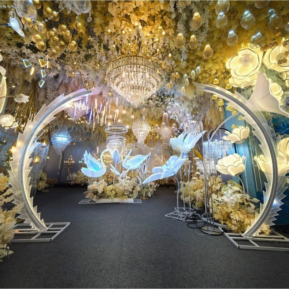 Wedding Stage Background: Large Semicircular Arch Set Acrylic Metal Glowing White Vault Backdrop Decor
Wedding Stage Background: Large Semicircular Arch Set Acrylic Metal Glowing White Vault Backdrop Decor
