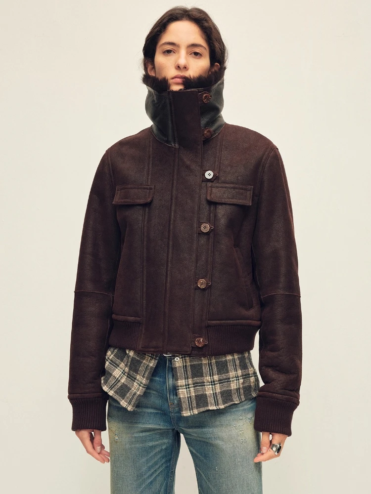 High-end Luxury Merino Sheep Fur Motorcycle Jacket for Women Simple Vintage Short Winter Genuine Leather Real Fur Shearling Coat
High-end Luxury Merino Sheep Fur Motorcycle Jacket for Women Simple Vintage Short Winter Genuine Leather Real Fur Shearling Coat