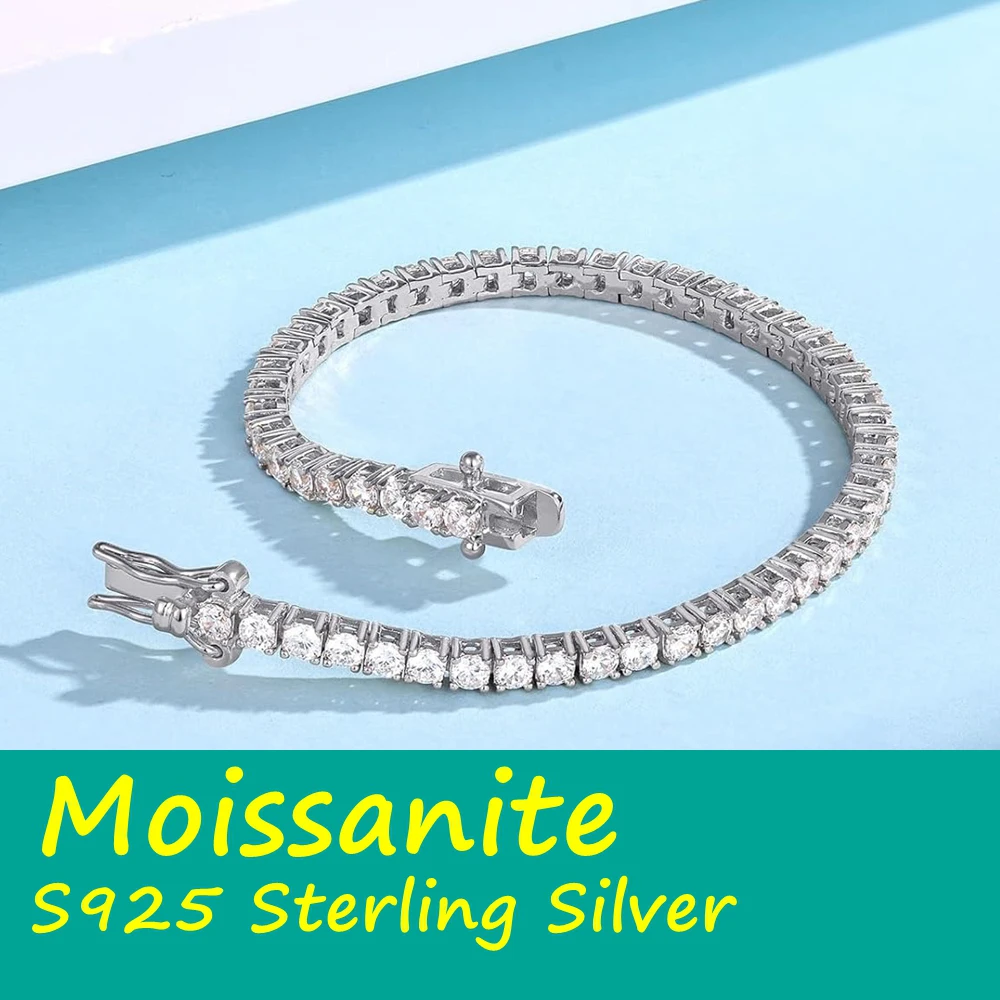 3/4/5/6.5mm Moissanite Tennis Bracelet for Women and Men S925 Sterling Silver GRA Certified D Color VVS1 Clarity
3/4/5/6.5mm Moissanite Tennis Bracelet for Women and Men S925 Sterling Silver GRA Certified D Color VVS1 Clarity