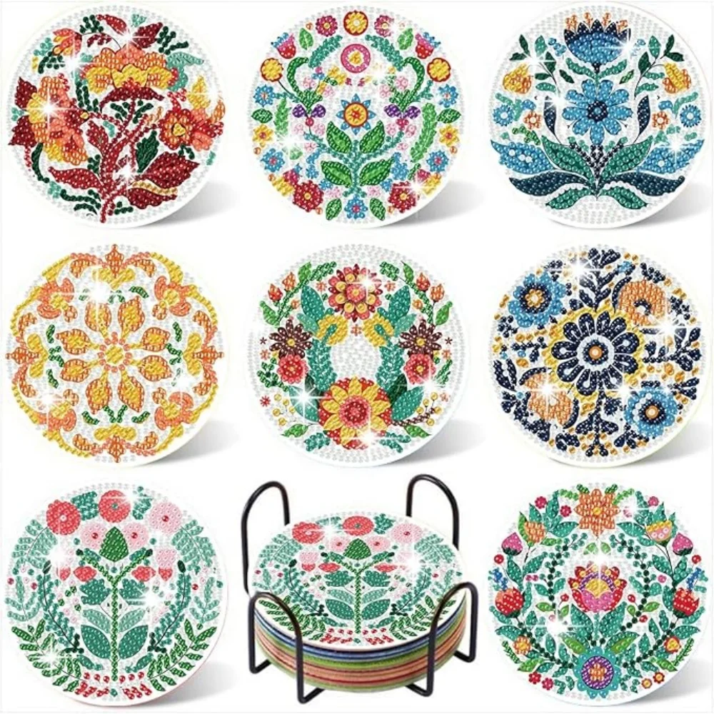 Набор из 8 предметов/Набор для алмазной вышивки-подставок с подставкой, серия «Сделай сам: Алмазная вышивка-подставка в виде венка», набор для алмазной вышивки для взрослых
Набор из 8 предметов/Набор для алмазной вышивки-подставок с подставкой, серия «Сделай сам: Алмазная вышивка-подставка в виде венка», набор для алмазной вышивки для взрослых