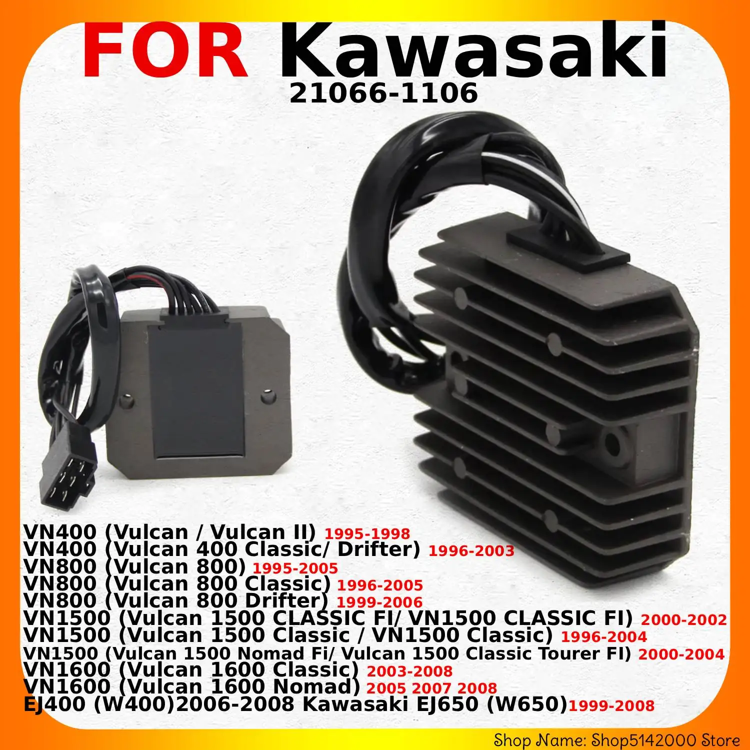 OEM:21066-1106 Motorcycle 12V Voltage Regulator Rectifier For Kawasaki VN800 (Vulcan 800) VN400 (Vulcan / Vulcan II) Accessories
OEM:21066-1106 Motorcycle 12V Voltage Regulator Rectifier For Kawasaki VN800 (Vulcan 800) VN400 (Vulcan / Vulcan II) Accessories
