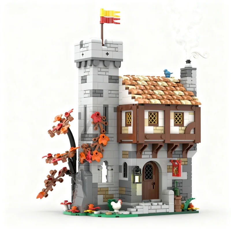 867PCS MOC Medieval Castle Guarded Inn Model City Architecture Custom Puzzle DIY Creative Kids Toy Gift Assembly Birthday Child
867PCS MOC Medieval Castle Guarded Inn Model City Architecture Custom Puzzle DIY Creative Kids Toy Gift Assembly Birthday Child