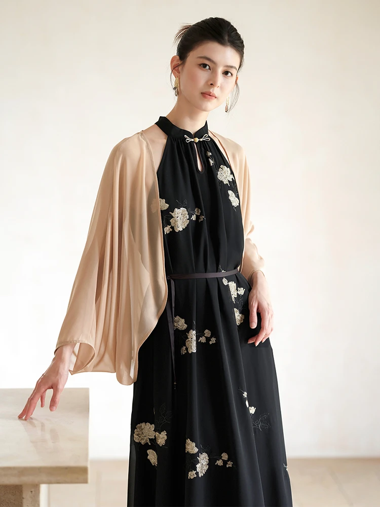 Spring New Retro Sle Women's Open Cardigan Transparent Thin Silk Breathable Sun Protection Outerwear ort Loose Fit Hanfu Top
Spring New Retro Sle Women's Open Cardigan Transparent Thin Silk Breathable Sun Protection Outerwear ort Loose Fit Hanfu Top