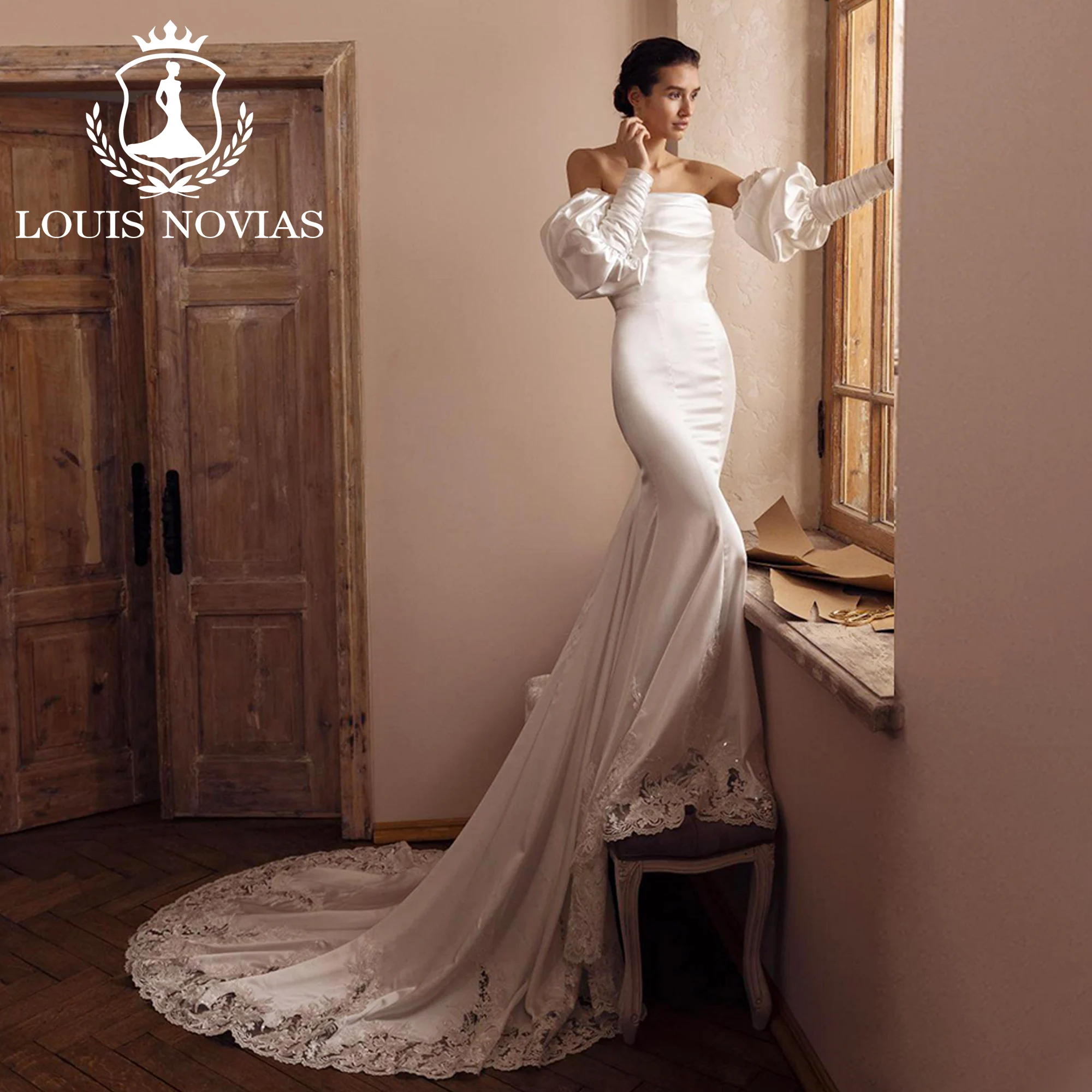 LOUIS NOVIAS Puff Sleeve Mermaid Wedding Dress For Women Sweetheart Embroidery Court Train Satin Wedding Gown Vestidos De Novia
LOUIS NOVIAS Puff Sleeve Mermaid Wedding Dress For Women Sweetheart Embroidery Court Train Satin Wedding Gown Vestidos De Novia