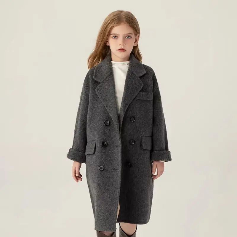 Spring and Autumn Girls' Grey Overcoat New Children's Fashion Medium length Woolen Coats
Spring and Autumn Girls' Grey Overcoat New Children's Fashion Medium length Woolen Coats