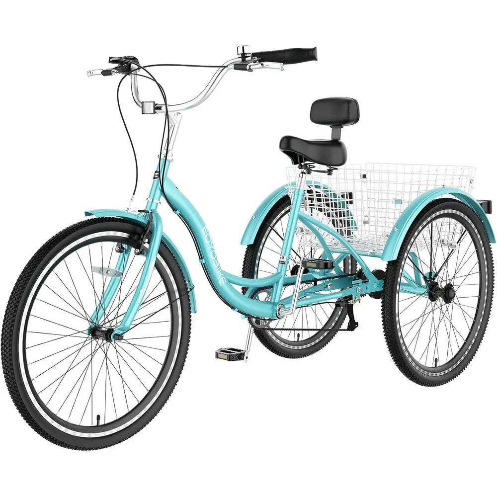7-Speed Adult Trike with Large Basket, 20/24/26 Inch Step-Through Design, Up to 350 lbs Capacity
7-Speed Adult Trike with Large Basket, 20/24/26 Inch Step-Through Design, Up to 350 lbs Capacity