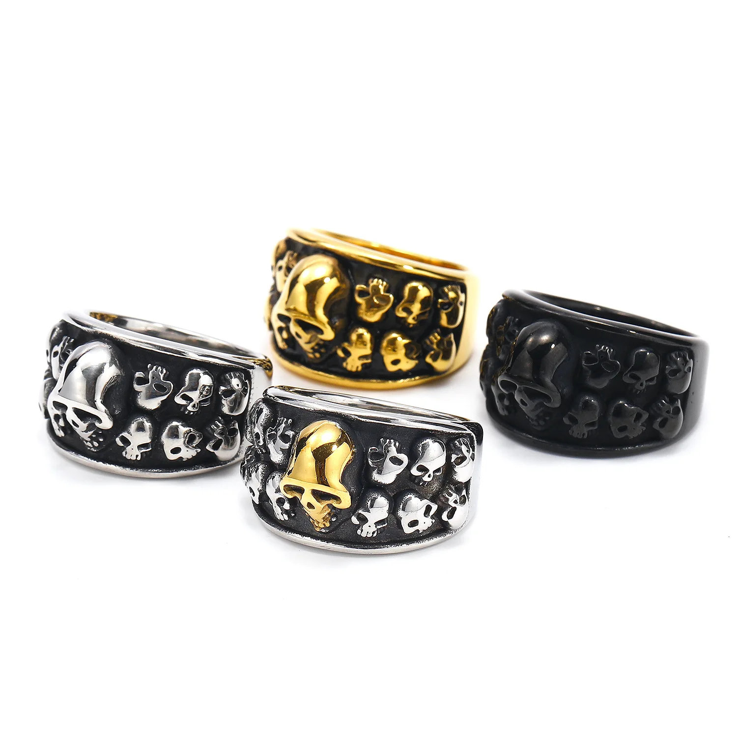 European and American Fashion Personality Trend Stainless Steel Skull Head Men's Ghost Head Rings Size 7-13
European and American Fashion Personality Trend Stainless Steel Skull Head Men's Ghost Head Rings Size 7-13