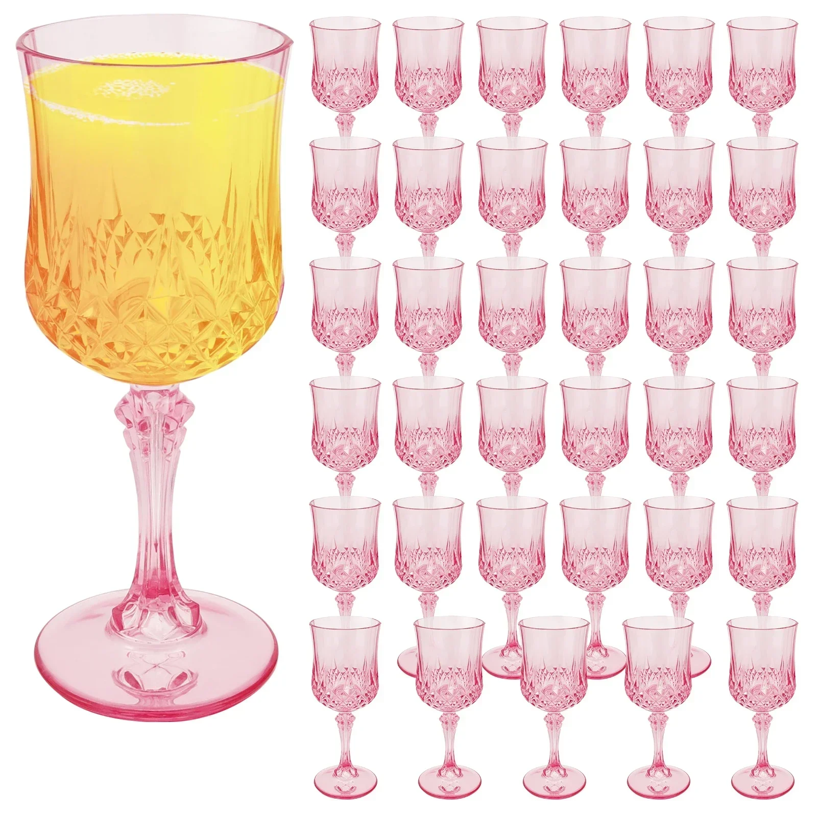36Pcs Plastic Wine Glasses 3.09oz Transparent Wine Goblets Pink Champagne Flutes for Pool, Beach, Wedding Party, Bar, Daily use
36Pcs Plastic Wine Glasses 3.09oz Transparent Wine Goblets Pink Champagne Flutes for Pool, Beach, Wedding Party, Bar, Daily use