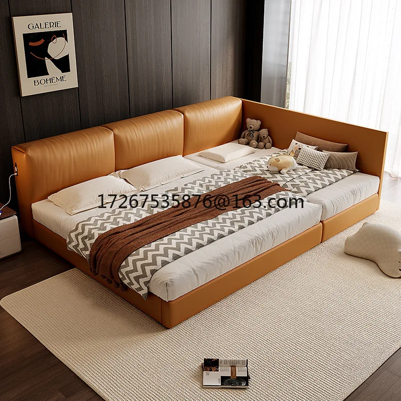 Leather parent-child bed widened splicing mother-child bed three-person master bedroom warm tatami soft bag leather art bed
Leather parent-child bed widened splicing mother-child bed three-person master bedroom warm tatami soft bag leather art bed
