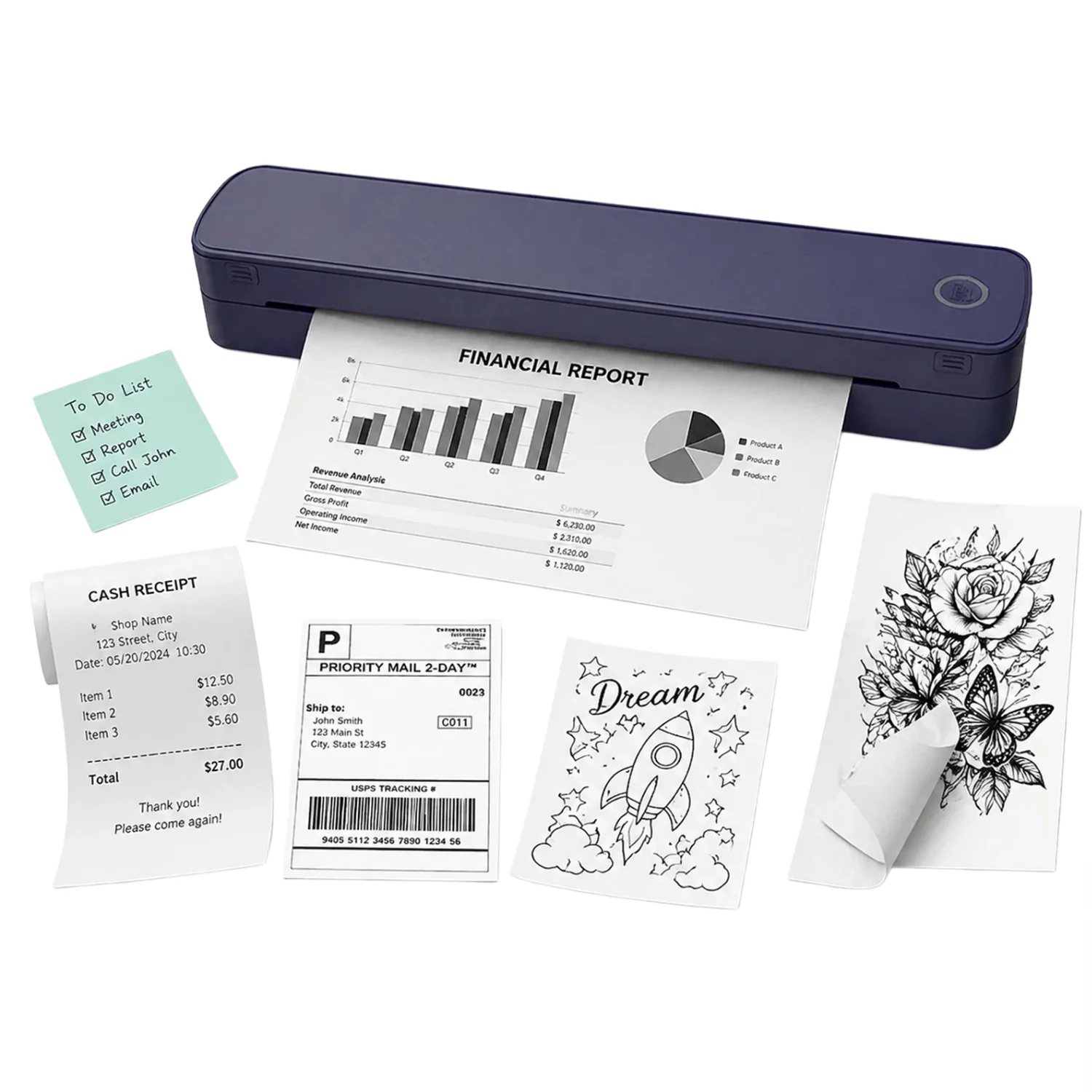 Portable A4 Thermal Printer Bluetooth Photos PDF Document Printing Machine Folded Rolls Paper For Office Work Home School Travel
Portable A4 Thermal Printer Bluetooth Photos PDF Document Printing Machine Folded Rolls Paper For Office Work Home School Travel
