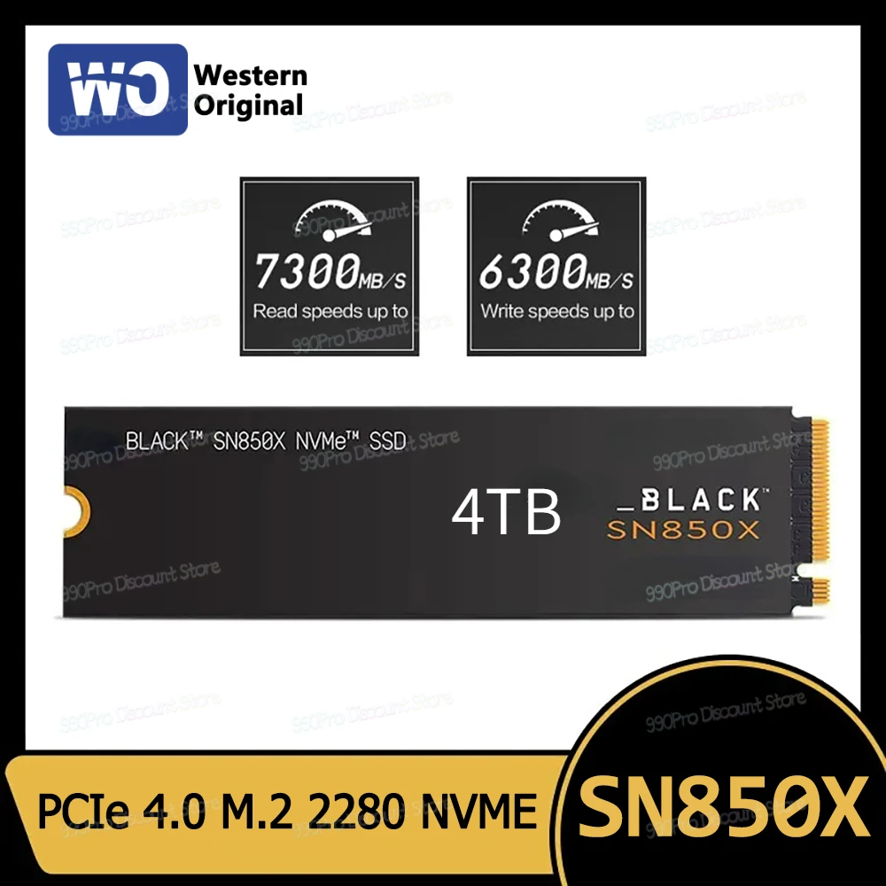 Original SN850X SSD PCIe 5.0 NVMe 4.0 M.2 2280 1TB 2TB 4TB SSD Internal Solid State Hard Drive For Laptop Desktop PC Computer
Original SN850X SSD PCIe 5.0 NVMe 4.0 M.2 2280 1TB 2TB 4TB SSD Internal Solid State Hard Drive For Laptop Desktop PC Computer
