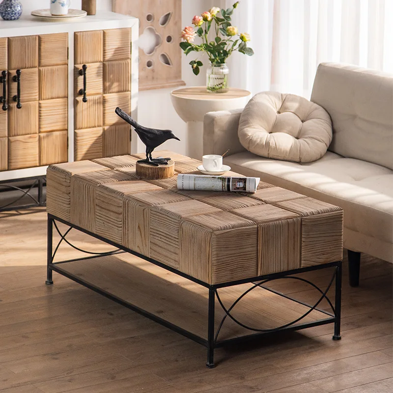 American retro square coffee table log wind living room long table whole creative wood grain hotel homestay decoration tea table
American retro square coffee table log wind living room long table whole creative wood grain hotel homestay decoration tea table