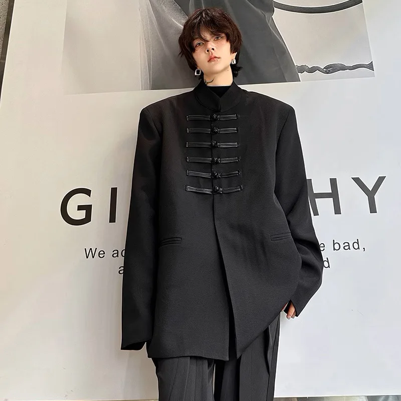 Men Leather Button Stand Collar Loose Casual Vintage Suit Jacket Blazers Man Japan Korean Streetwear Coat Stage Clothes Costumes
Men Leather Button Stand Collar Loose Casual Vintage Suit Jacket Blazers Man Japan Korean Streetwear Coat Stage Clothes Costumes