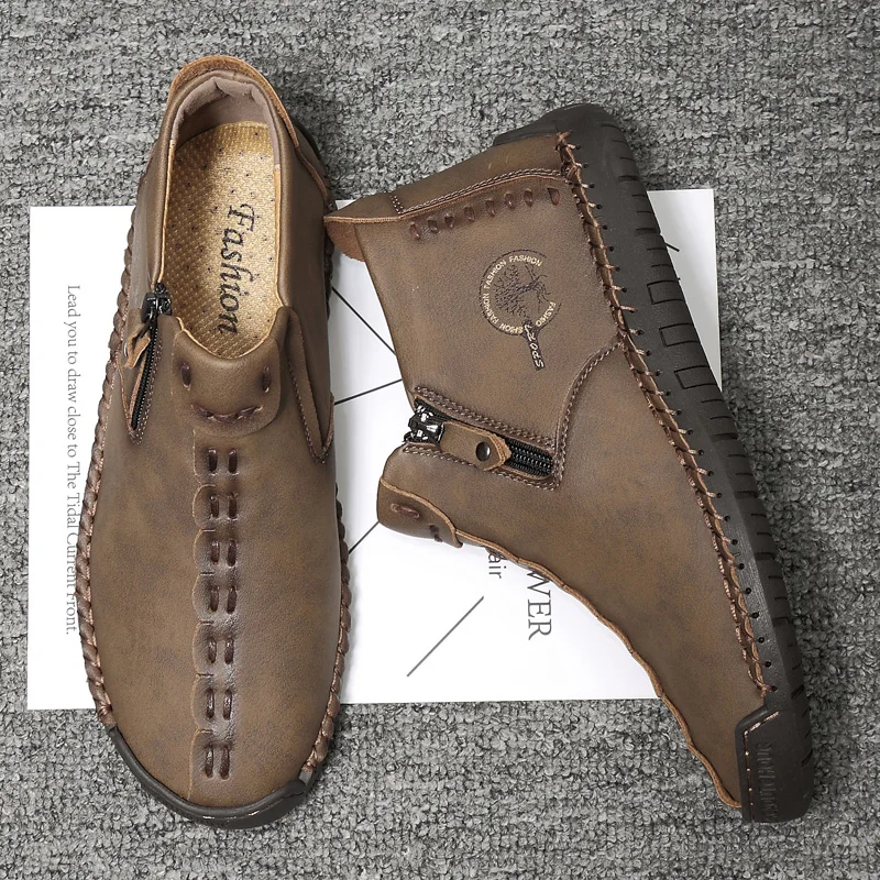 Autumn Winter Men's Ankle Boots Handmade Thick Sole High Top Shoes Business Short Boots Men's Genuine Leather Casual Shoes
Autumn Winter Men's Ankle Boots Handmade Thick Sole High Top Shoes Business Short Boots Men's Genuine Leather Casual Shoes