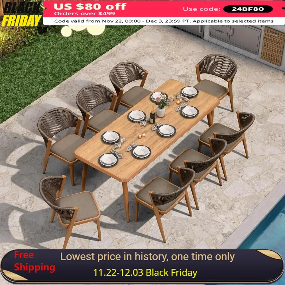 9-Piece Patio Dining Sets , Patio Rattan Furniture Set for Backyard Garden Outdoor Dining Set,All-Weather Metal Table Chair Sets
9-Piece Patio Dining Sets , Patio Rattan Furniture Set for Backyard Garden Outdoor Dining Set,All-Weather Metal Table Chair Sets