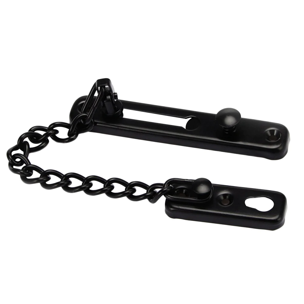 Door Chain Guard Security Latch Black Stainless Steel Thickened Wide Chain Press Buckle Safe Door Lock Hardware
Door Chain Guard Security Latch Black Stainless Steel Thickened Wide Chain Press Buckle Safe Door Lock Hardware
