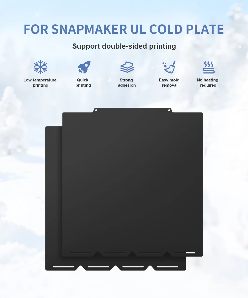 For Snapmaker U1 Low Temp 3DPrinter Cool Plate Double-Sided Printing Sheet for PLA/PETG Strong Adhesion 3D Printer Build Surface