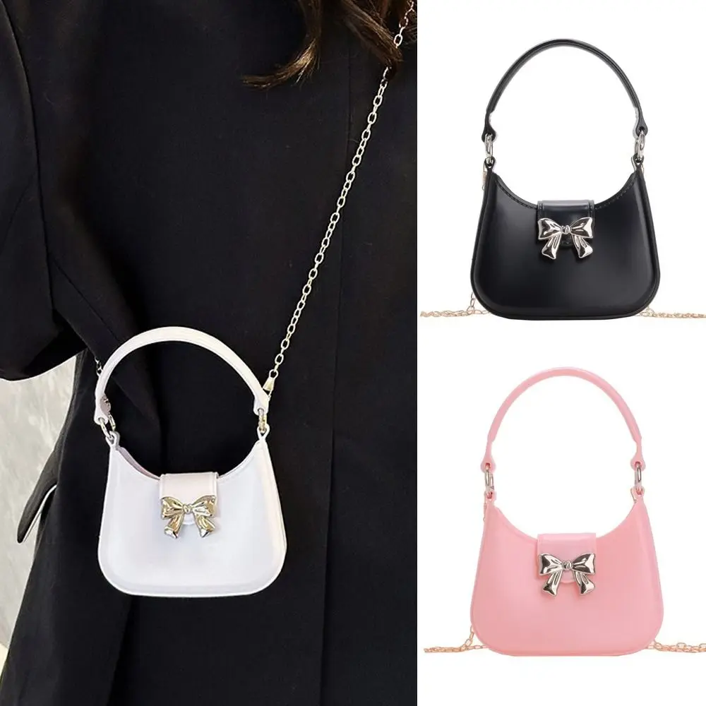 Versatile Bow Decoration Mini Handheld Jelly Bag Candy Color with Chain Crossbody Bag Moon Bag for Women Girls
Versatile Bow Decoration Mini Handheld Jelly Bag Candy Color with Chain Crossbody Bag Moon Bag for Women Girls