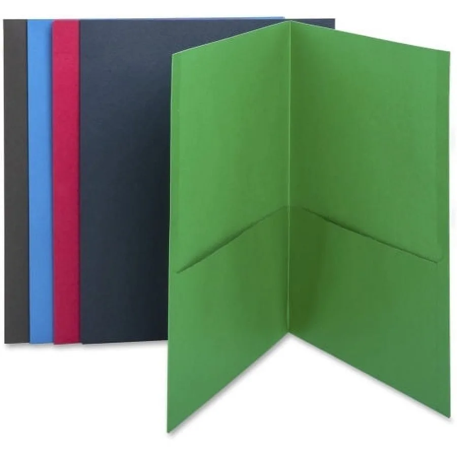 Two-Pocket Folders Letter - 8 1 2" x 11" Sheet Size - 125 Sheet Capacity - 2 Internal Pocket s - Paper - Assorted - 2.20 lb - R
Two-Pocket Folders Letter - 8 1 2" x 11" Sheet Size - 125 Sheet Capacity - 2 Internal Pocket s - Paper - Assorted - 2.20 lb - R