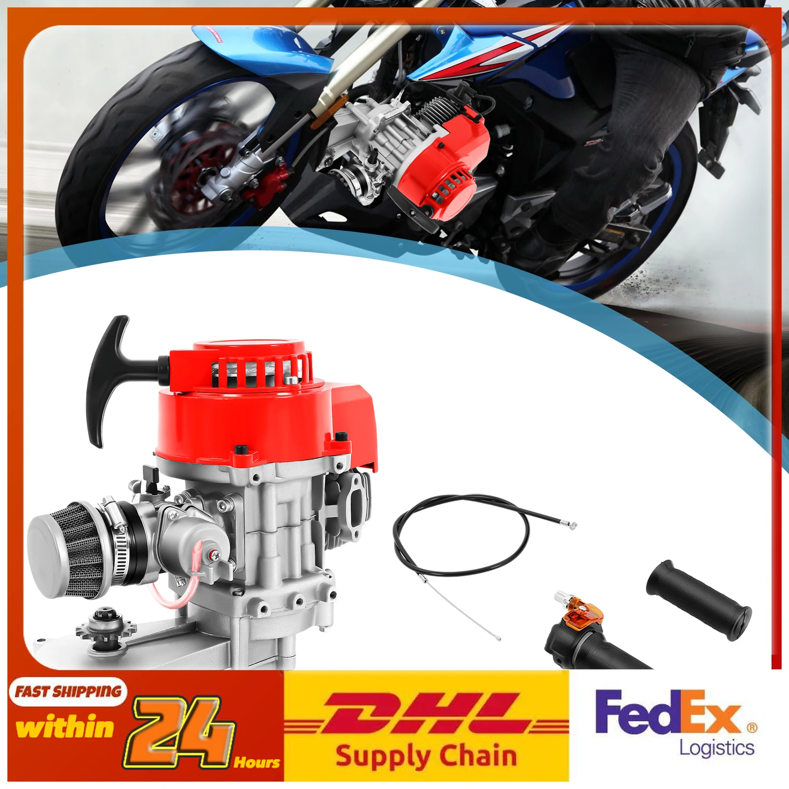 49cc Two-stroke Engine Mini Dirt Bike Single Cylinder Pull Rope Start Pocket Motorcycle Motor 1.9kw 2 Stroke Engine Motor 4.28kg
49cc Two-stroke Engine Mini Dirt Bike Single Cylinder Pull Rope Start Pocket Motorcycle Motor 1.9kw 2 Stroke Engine Motor 4.28kg