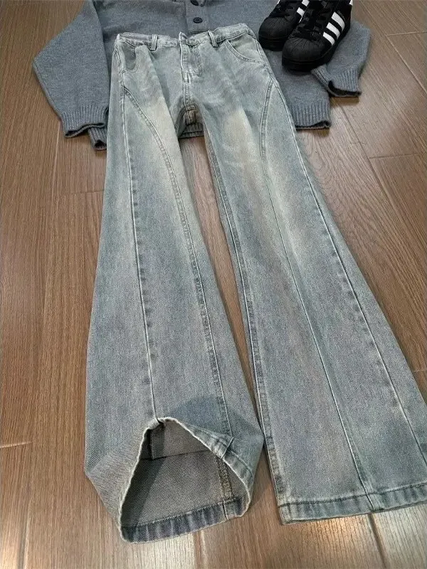 Retro Blue Washed Slash Cut Men's Jeans American High Street Vibe Straight Leg Micro Flare Pants Clean Fit Youth Casual Jeans
Retro Blue Washed Slash Cut Men's Jeans American High Street Vibe Straight Leg Micro Flare Pants Clean Fit Youth Casual Jeans