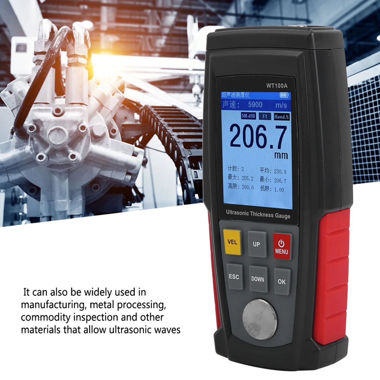 WT100A High Precision Digital Ultrasonic Thickness Gauge Meter Tester USB Charging Ultrasonic Thickness Tester
WT100A High Precision Digital Ultrasonic Thickness Gauge Meter Tester USB Charging Ultrasonic Thickness Tester