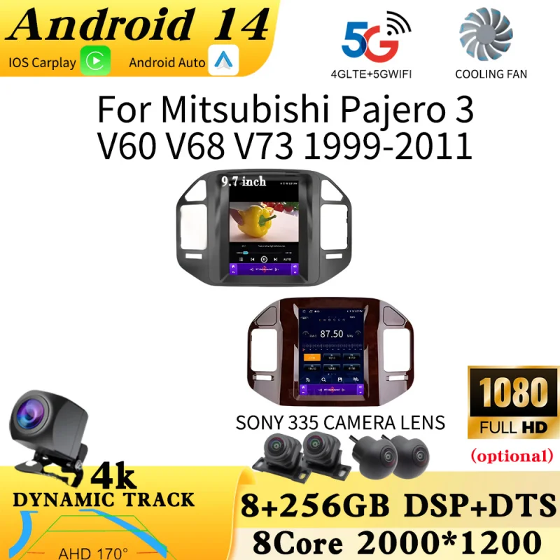 For Mitsubishi Pajero 3 V60 V68 V73 1999 - 2006 Multimedia Radio Android OS Car player CarPlay Stereo GPS Navigation Auto
For Mitsubishi Pajero 3 V60 V68 V73 1999 - 2006 Multimedia Radio Android OS Car player CarPlay Stereo GPS Navigation Auto