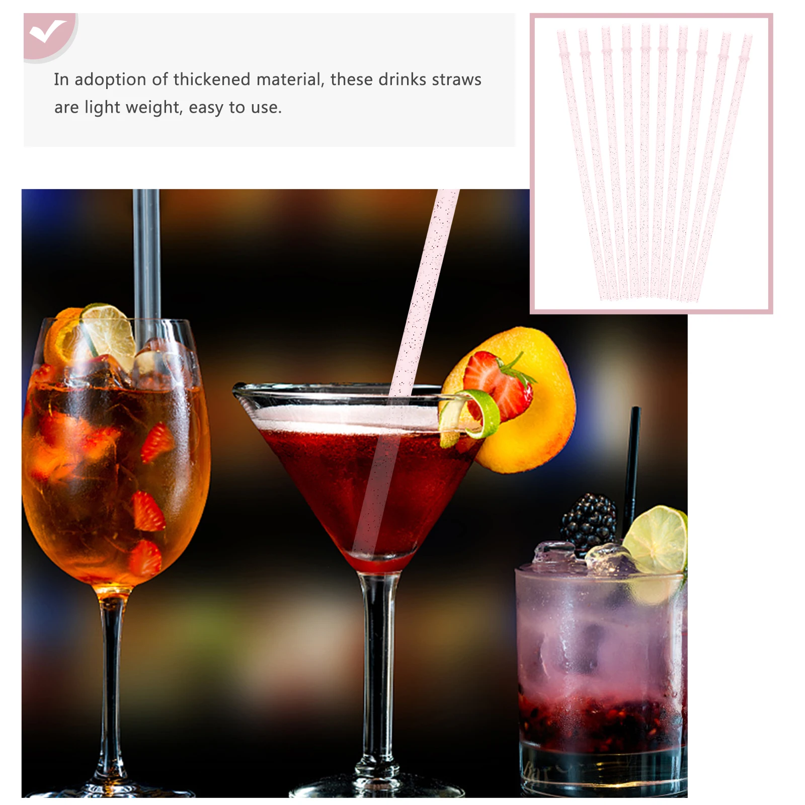 25pcs Reusable Drinking Straws Thickened Long Colored Straws For Party Juice Water Wine Soda Coffee Tea With Cleaning Brush
25pcs Reusable Drinking Straws Thickened Long Colored Straws For Party Juice Water Wine Soda Coffee Tea With Cleaning Brush