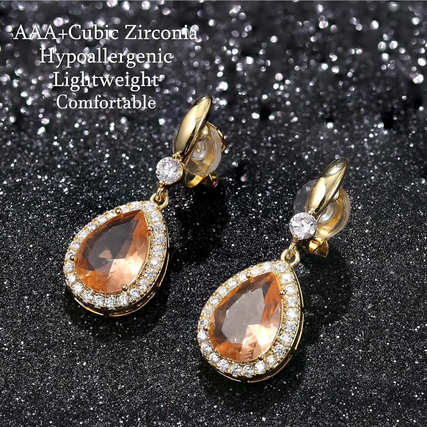 Bobisty Elegant Clip on Earrings for Women Teardrop Dangle Clip Earrings Non-Pierced Rhinestone Cubic Zirconia Wedding Jewelry
Bobisty Elegant Clip on Earrings for Women Teardrop Dangle Clip Earrings Non-Pierced Rhinestone Cubic Zirconia Wedding Jewelry