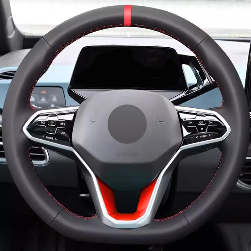 Black Leather Red Stripe Car Accessoires Steering Wheel Cover for Volkswagen Golf 8 Passat Sagitar Santana Lavida Magotan Bora
Black Leather Red Stripe Car Accessoires Steering Wheel Cover for Volkswagen Golf 8 Passat Sagitar Santana Lavida Magotan Bora