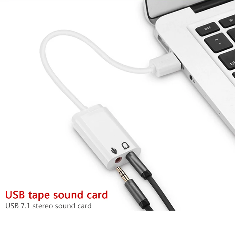 USB Sound Card Virtual 7.1 3D External USB Audio Adapter USB to Jack 3.5mm Earphone Microphone Speaker for Laptop Notebook PC
USB Sound Card Virtual 7.1 3D External USB Audio Adapter USB to Jack 3.5mm Earphone Microphone Speaker for Laptop Notebook PC