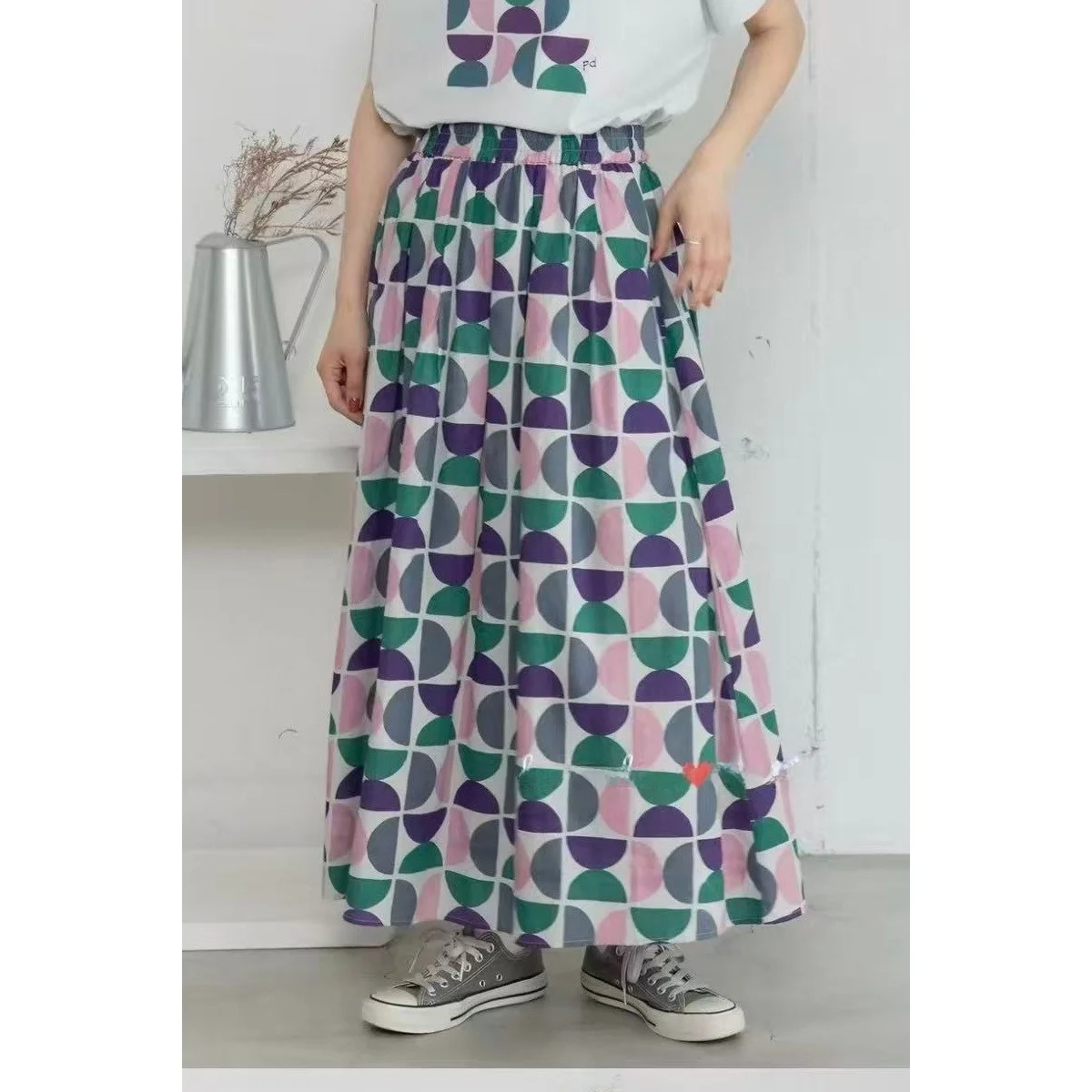Digital Print Half Skirt Women's Summer New Sweet Elastic Waist Pure Cotton High Waist Fashion Mid-Length Skirt Casual Style
Digital Print Half Skirt Women's Summer New Sweet Elastic Waist Pure Cotton High Waist Fashion Mid-Length Skirt Casual Style