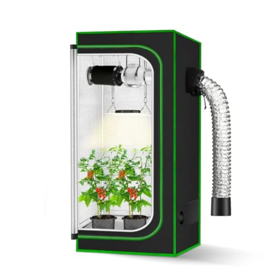 2x2 Grow Tent, 24"x24"x48'' High Reflective 600D Diamond Mylar Canvas with Observation Window and Floor Tray for Hydroponic Ind
2x2 Grow Tent, 24"x24"x48'' High Reflective 600D Diamond Mylar Canvas with Observation Window and Floor Tray for Hydroponic Ind