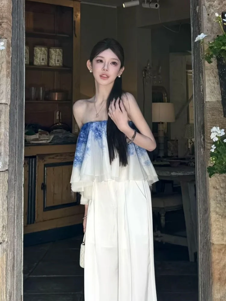 SYXATN N13 Asymmetrical Lace Trim Tube Top Women's Spring 2026 Gradient Color Block Sexy Short Sleeve Casual Wear
SYXATN N13 Asymmetrical Lace Trim Tube Top Women's Spring 2026 Gradient Color Block Sexy Short Sleeve Casual Wear