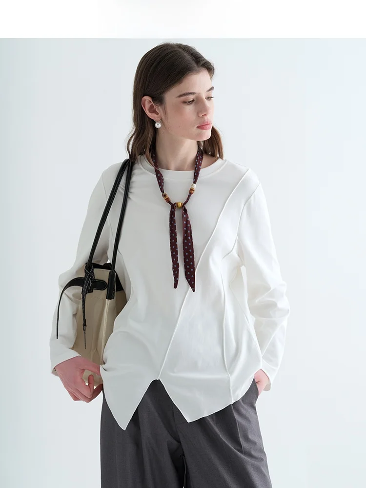 Белая длинная футболка женская повседневная с текстурой, стройнящая, весенняя, модная, с асимметричным подолом, удобная, универсальная
Белая длинная футболка женская повседневная с текстурой, стройнящая, весенняя, модная, с асимметричным подолом, удобная, универсальная