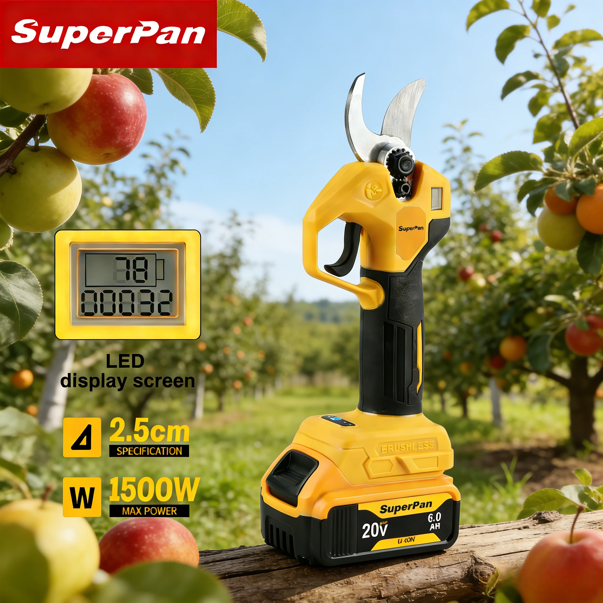 Аккумуляторный электрический секатор SuperPan для домашнего использования, 18В/20В, 4 режима, лезвие SK5 45 мм, сверхмощный резак для аккумулятора Dewalt 20В
Аккумуляторный электрический секатор SuperPan для домашнего использования, 18В/20В, 4 режима, лезвие SK5 45 мм, сверхмощный резак для аккумулятора Dewalt 20В