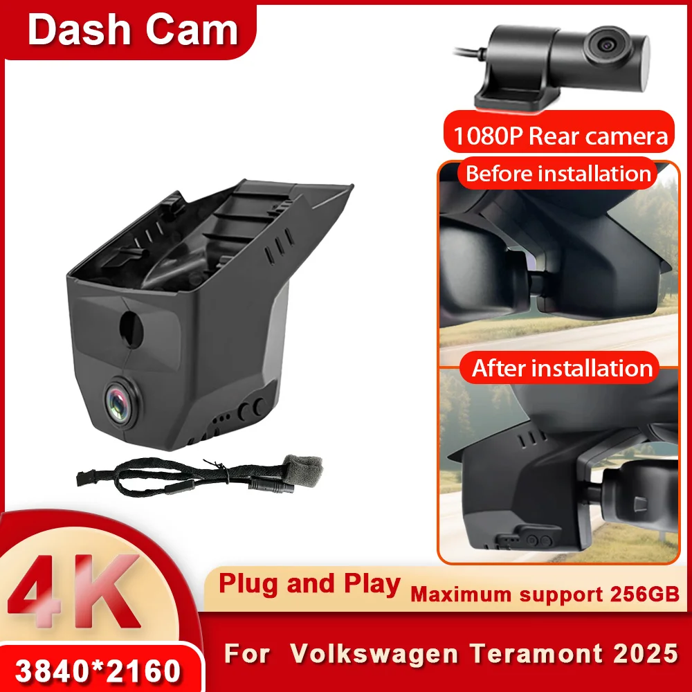 4K UHD 2160P WiFi Car DVR Dash Cam For VW Volkswagen Teramont Pro Model Year 2025 2026 Plug and Play Video Recorder APP Control
4K UHD 2160P WiFi Car DVR Dash Cam For VW Volkswagen Teramont Pro Model Year 2025 2026 Plug and Play Video Recorder APP Control