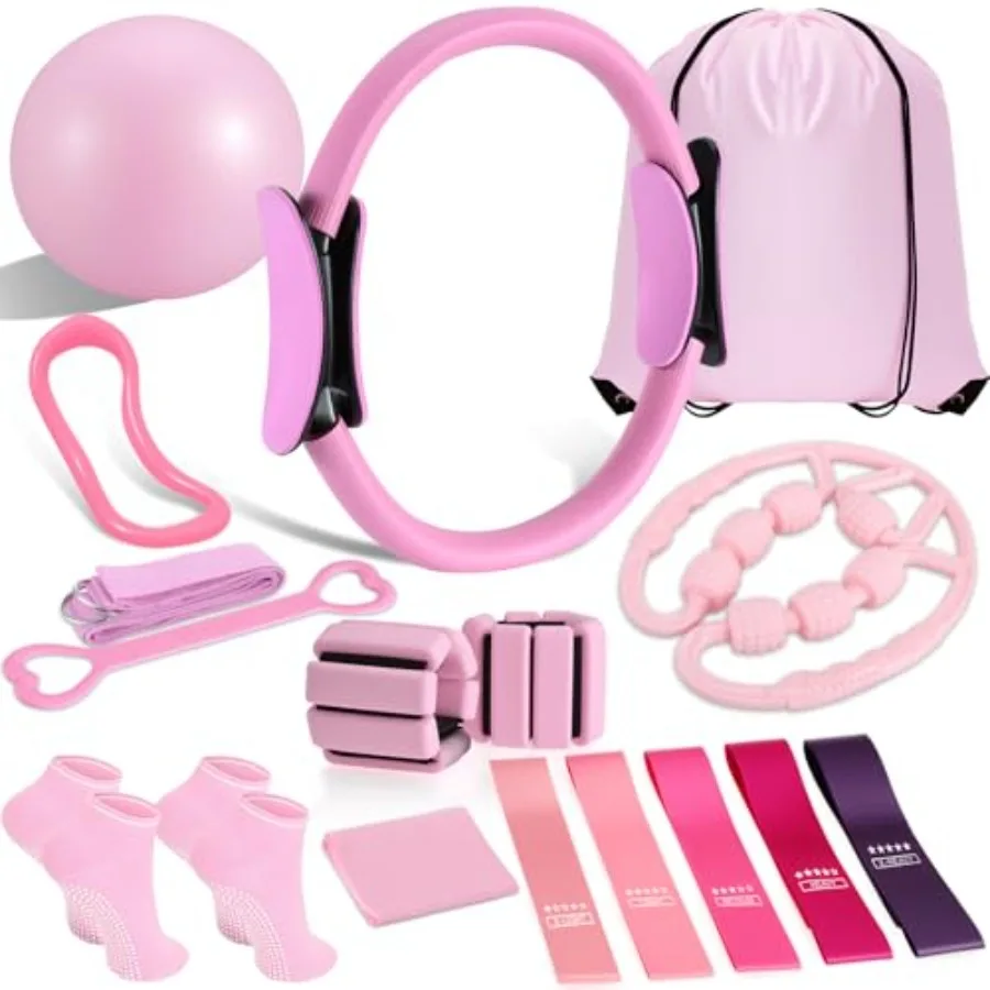 Pilates Ring and Ball Set Home Pilates Equipment for Women with Resistance Bands 12'' Magic Circle 9.8'' Ball for Strength Toni
Pilates Ring and Ball Set Home Pilates Equipment for Women with Resistance Bands 12'' Magic Circle 9.8'' Ball for Strength Toni