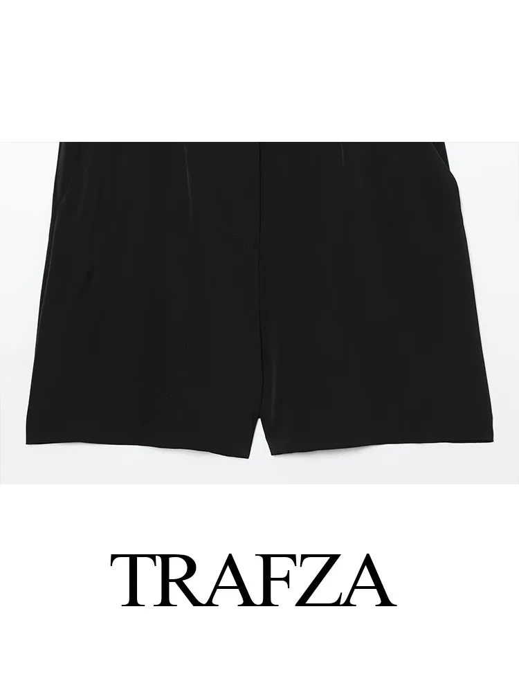 TRAFZA Women's Summer Fashion Jumpsuits Black O-Neck Sleeveless Buttons Belt Decoration Zipper Female High Street Chic Jumpsuits
TRAFZA Women's Summer Fashion Jumpsuits Black O-Neck Sleeveless Buttons Belt Decoration Zipper Female High Street Chic Jumpsuits