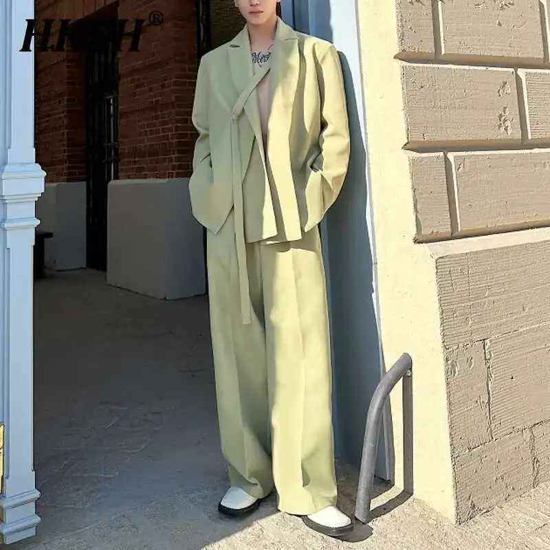 HKSH Spring New Men Tide Suit Set Niche Double Collar Strap Design Wide Leg Pants Casual Straight Korean Chic Blazer Sets HK4181
HKSH Spring New Men Tide Suit Set Niche Double Collar Strap Design Wide Leg Pants Casual Straight Korean Chic Blazer Sets HK4181