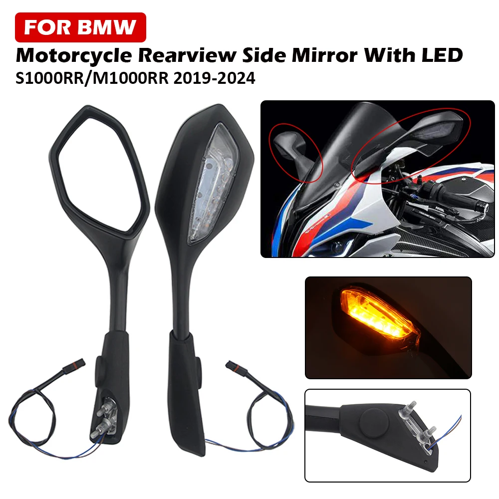 Motorcycle Rearview Rear View Side Mirrors With LED Turn Signal Light FOR BMW S1000RR M1000RR 2019 2020 2021 2022 2023 2024
Motorcycle Rearview Rear View Side Mirrors With LED Turn Signal Light FOR BMW S1000RR M1000RR 2019 2020 2021 2022 2023 2024