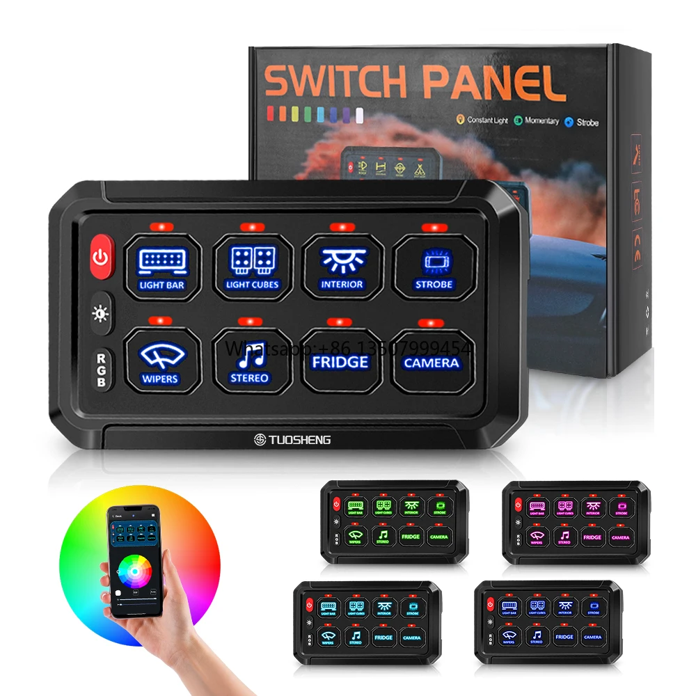Auto Switch Panel 8 Gang for Car Racing 12V 24V APP Control Auto Switch Panel with Circuit Control Box
Auto Switch Panel 8 Gang for Car Racing 12V 24V APP Control Auto Switch Panel with Circuit Control Box