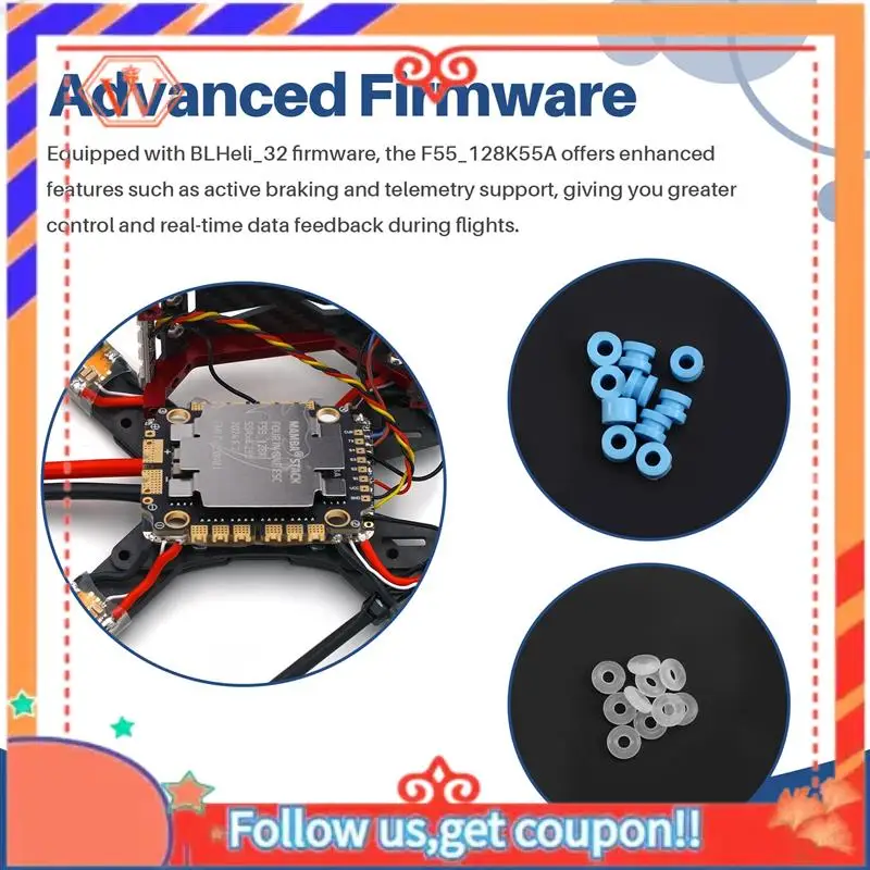 F55_128K55A 4-In-1 ESC Firmware Blheli_32 FPV Racing Drone Suitable For FPV Racing Drone Accessories
F55_128K55A 4-In-1 ESC Firmware Blheli_32 FPV Racing Drone Suitable For FPV Racing Drone Accessories