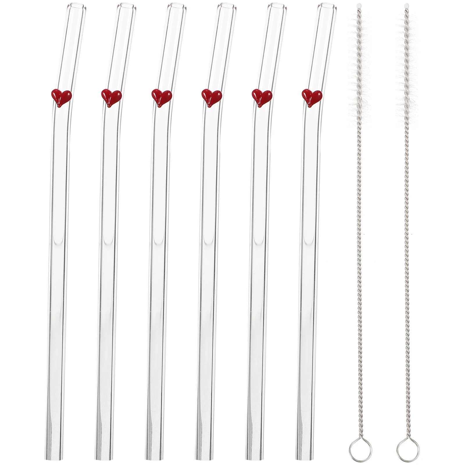 1Set Glass Reusable Heart Shaped Straws Set with Cleaning Brush for Home Hotel Coffee Shop Party Heart Shaped Straws
1Set Glass Reusable Heart Shaped Straws Set with Cleaning Brush for Home Hotel Coffee Shop Party Heart Shaped Straws